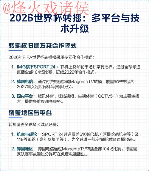 2026世界杯直播实时全站观看指南
